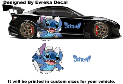 Stitch, Car Livery, Cast Vinyl Wrap, Universal Size, Car Wrap, Car Decal, Car Foil Design