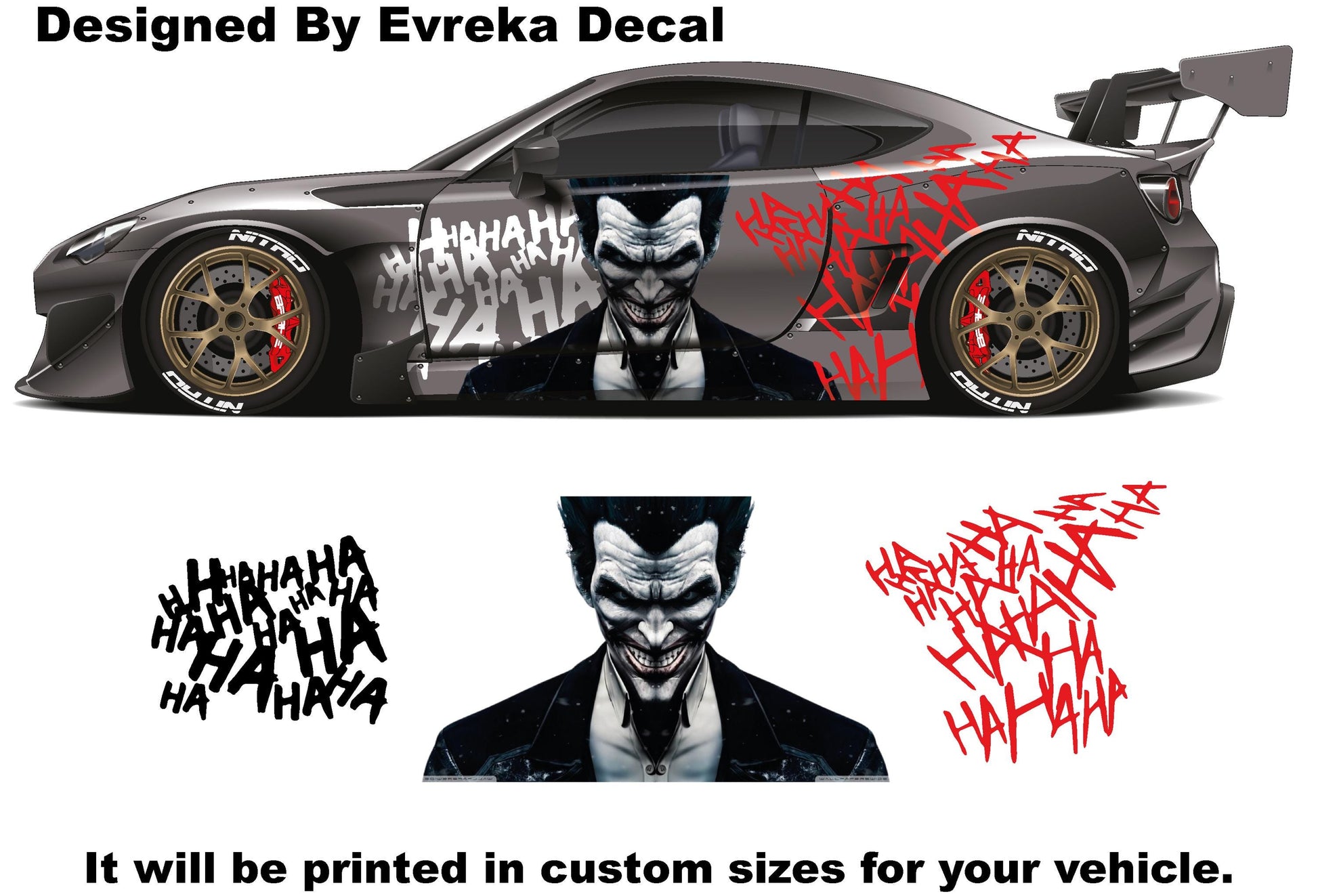 Joker Car Wrap, Car Livery, Cast Vinyl Wrap, Universal Size, Car Wrap, Car Decal, Car Foil Design
