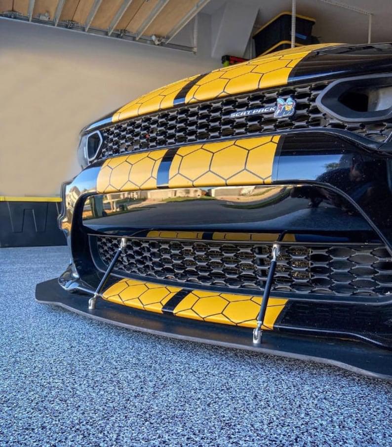 Honey Comb RACING Stripes Dual 10" for Dodge Charger and challenger With Trim Package Charger GT, SRT, Scatpack, Hellcat Car Decals Dodge Ch