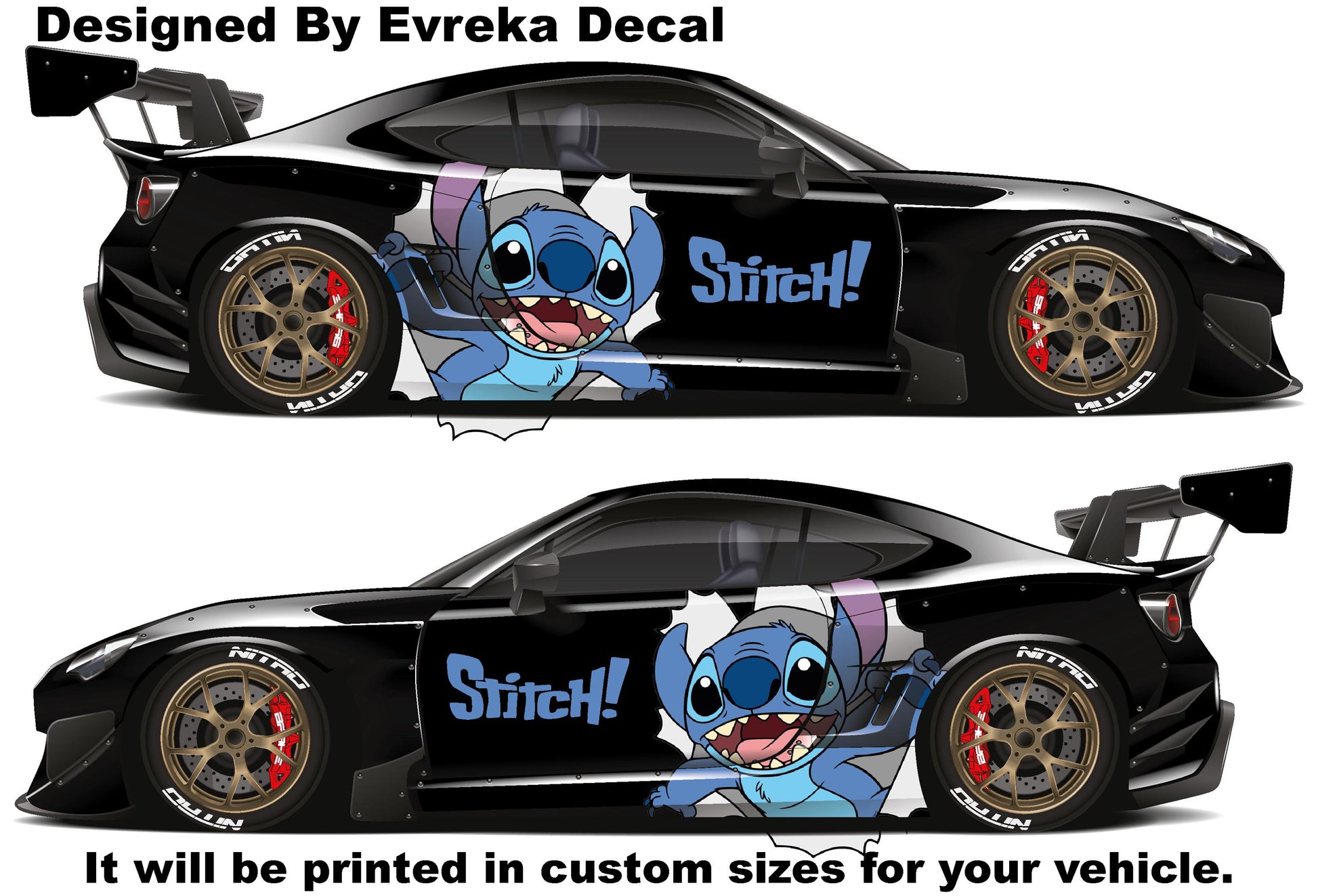 Stitch, Car Livery, Cast Vinyl Wrap, Universal Size, Car Wrap, Car Decal, Car Foil Design