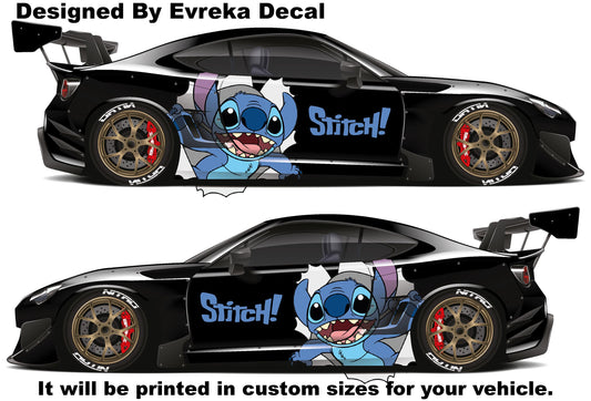 Stitch, Car Livery, Cast Vinyl Wrap, Universal Size, Car Wrap, Car Decal, Car Foil Design