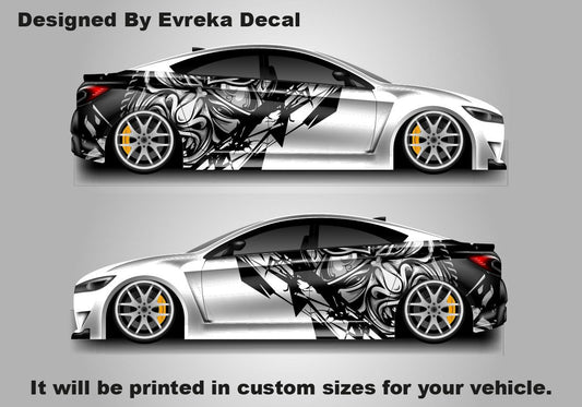 Samurai Car Wrap, Japanese Vehicle Shine, Cast Vinyl Wrap, Universal Size Samurai Anime Car Sticker Car Decal