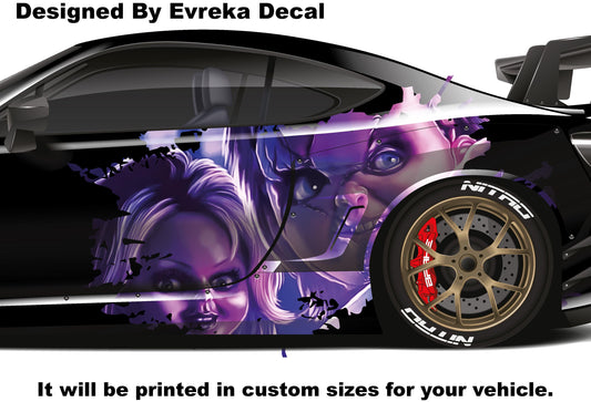 Chucky Car Stickers, Halloween, Horror Movie Character Car Decor, Scary Movie