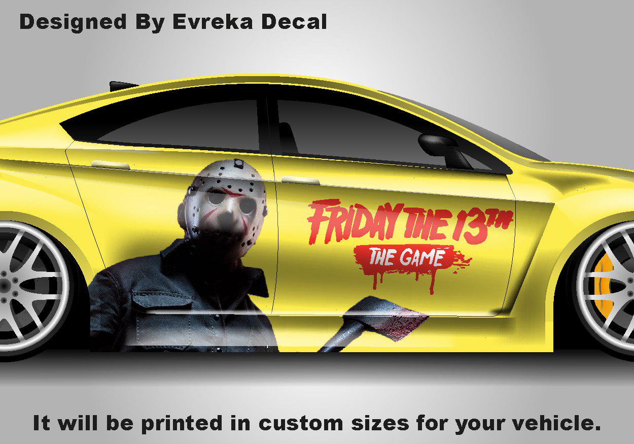 Michael Myers Face Large Car Decal, Graphic Decal Tailgate Car Livery, Universal Size, Car Wrap Friday the 13th Decal, Jason Voorhees