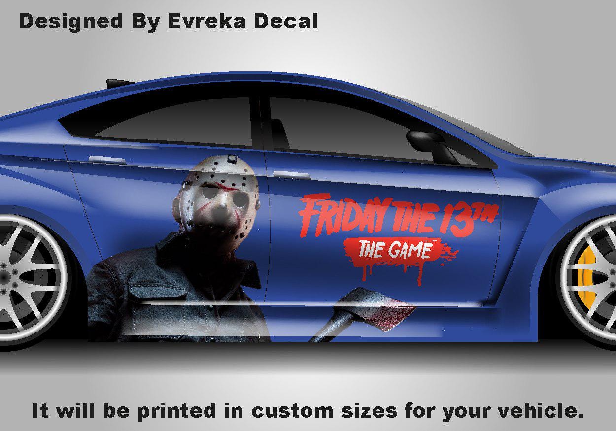 Michael Myers Face Large Car Decal, Graphic Decal Tailgate Car Livery, Universal Size, Car Wrap Friday the 13th Decal, Jason Voorhees
