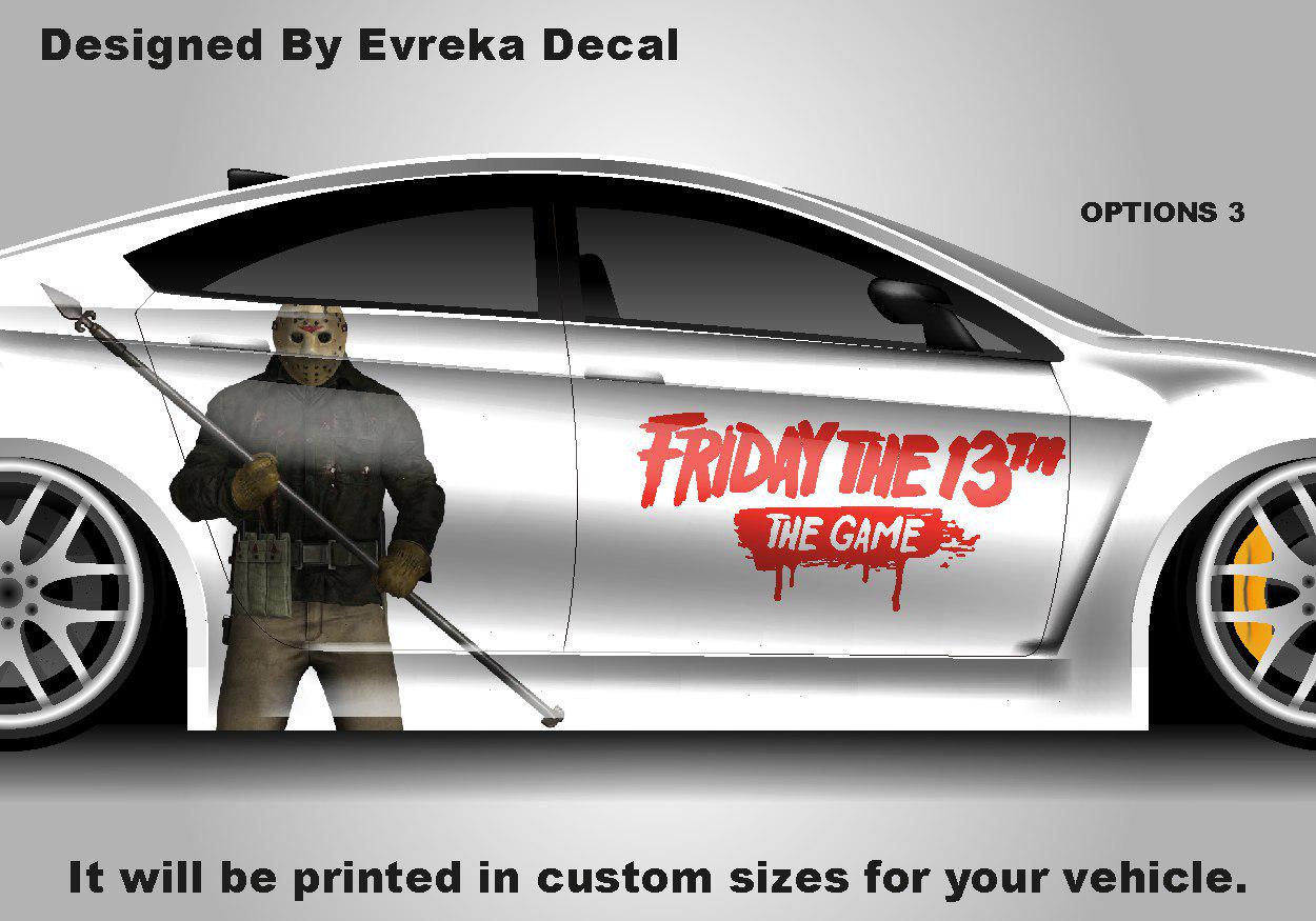 Michael Myers Face Large Car Decal, Graphic Decal Tailgate Car Livery, Universal Size, Car Wrap Friday the 13th Decal, Jason Voorhees