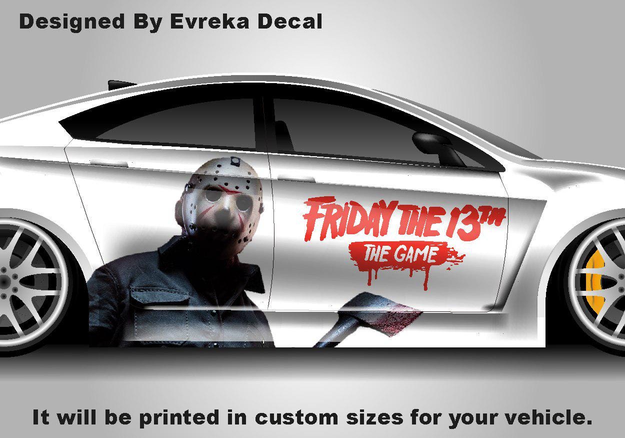 Michael Myers Face Large Car Decal, Graphic Decal Tailgate Car Livery, Universal Size, Car Wrap Friday the 13th Decal, Jason Voorhees