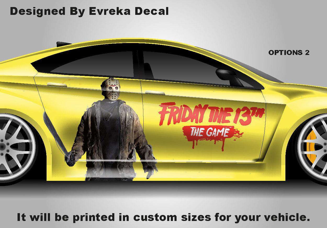 Michael Myers Face Large Car Decal, Graphic Decal Tailgate Car Livery, Universal Size, Car Wrap Friday the 13th Decal, Jason Voorhees
