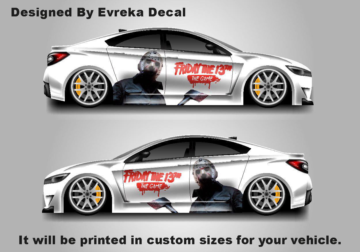 Michael Myers Face Large Car Decal, Graphic Decal Tailgate Car Livery, Universal Size, Car Wrap Friday the 13th Decal, Jason Voorhees