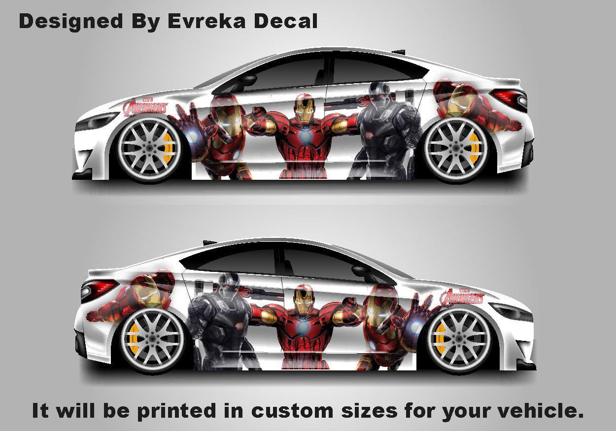 Iron Man, Car Livery, Cast Vinyl Wrap, Universal Size, Car Wrap, Car Decal, Car Foil Design