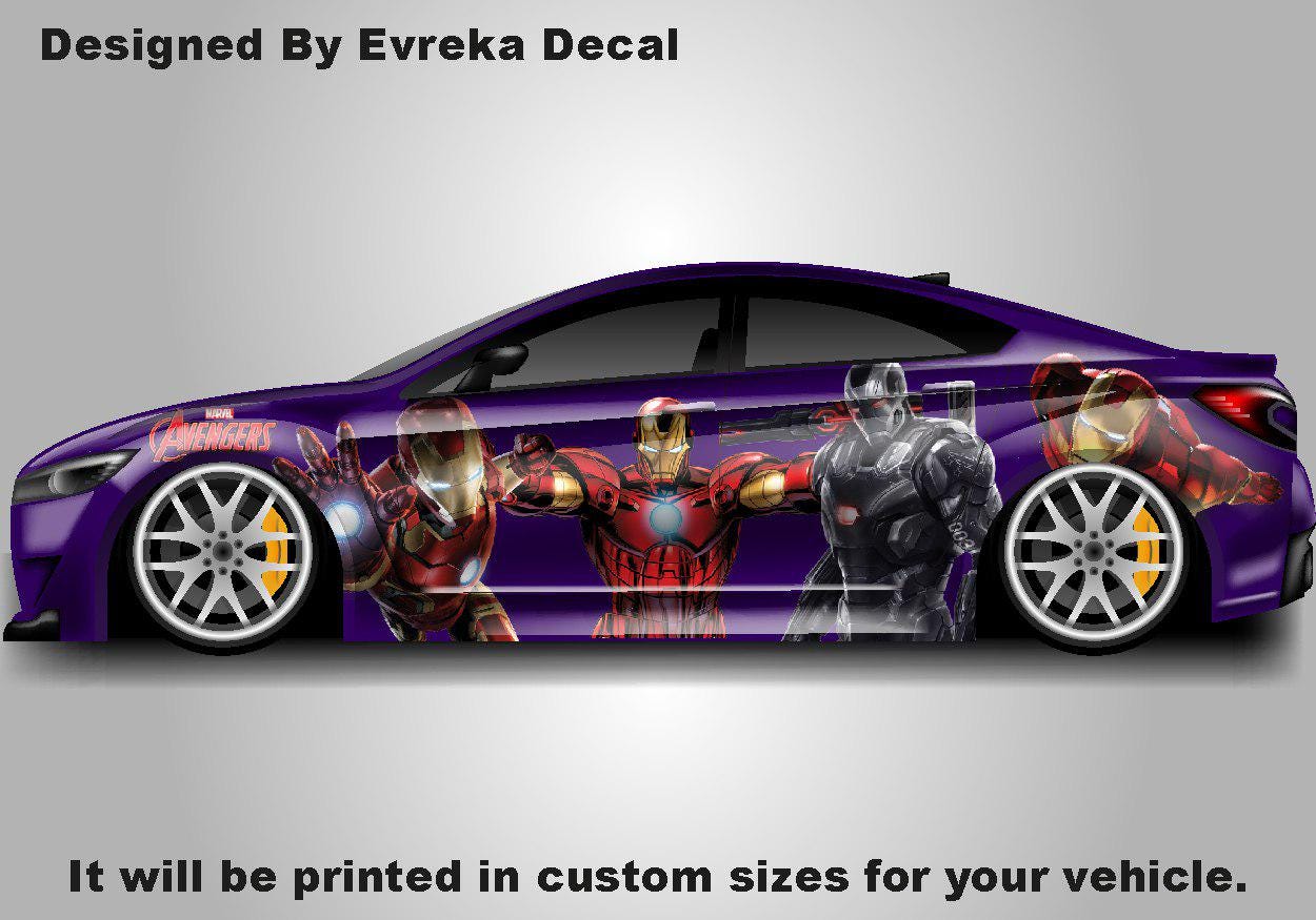 Iron Man, Car Livery, Cast Vinyl Wrap, Universal Size, Car Wrap, Car Decal, Car Foil Design