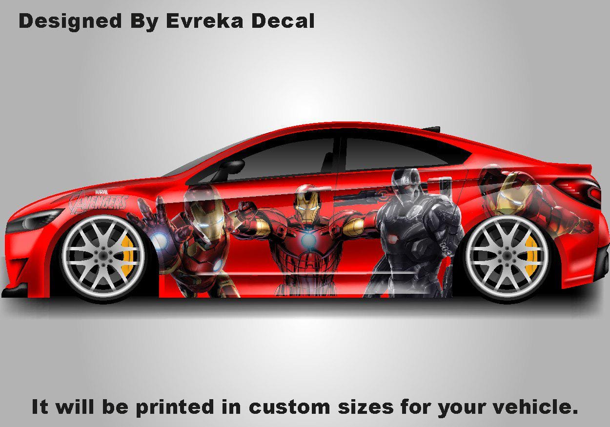 Iron Man, Car Livery, Cast Vinyl Wrap, Universal Size, Car Wrap, Car Decal, Car Foil Design