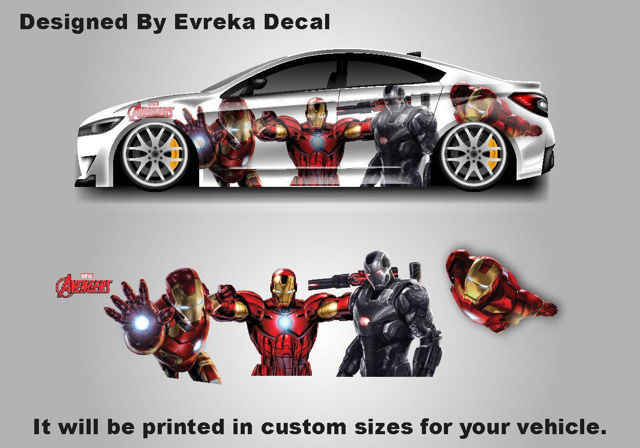 Iron Man, Car Livery, Cast Vinyl Wrap, Universal Size, Car Wrap, Car Decal, Car Foil Design