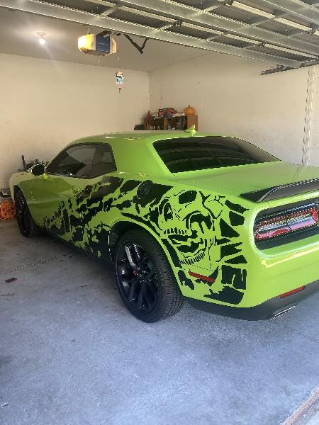 Nightmare side graphics, decals compatible with Dodge Challenger