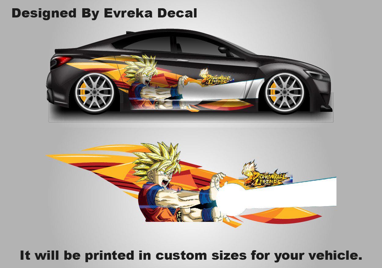 Goku Car Decal, Dragon Ball Legends Anime, Car Livery, Cast Vinyl Wrap, Universal Size, Car Wrap, Car Decal, Car Foil Design