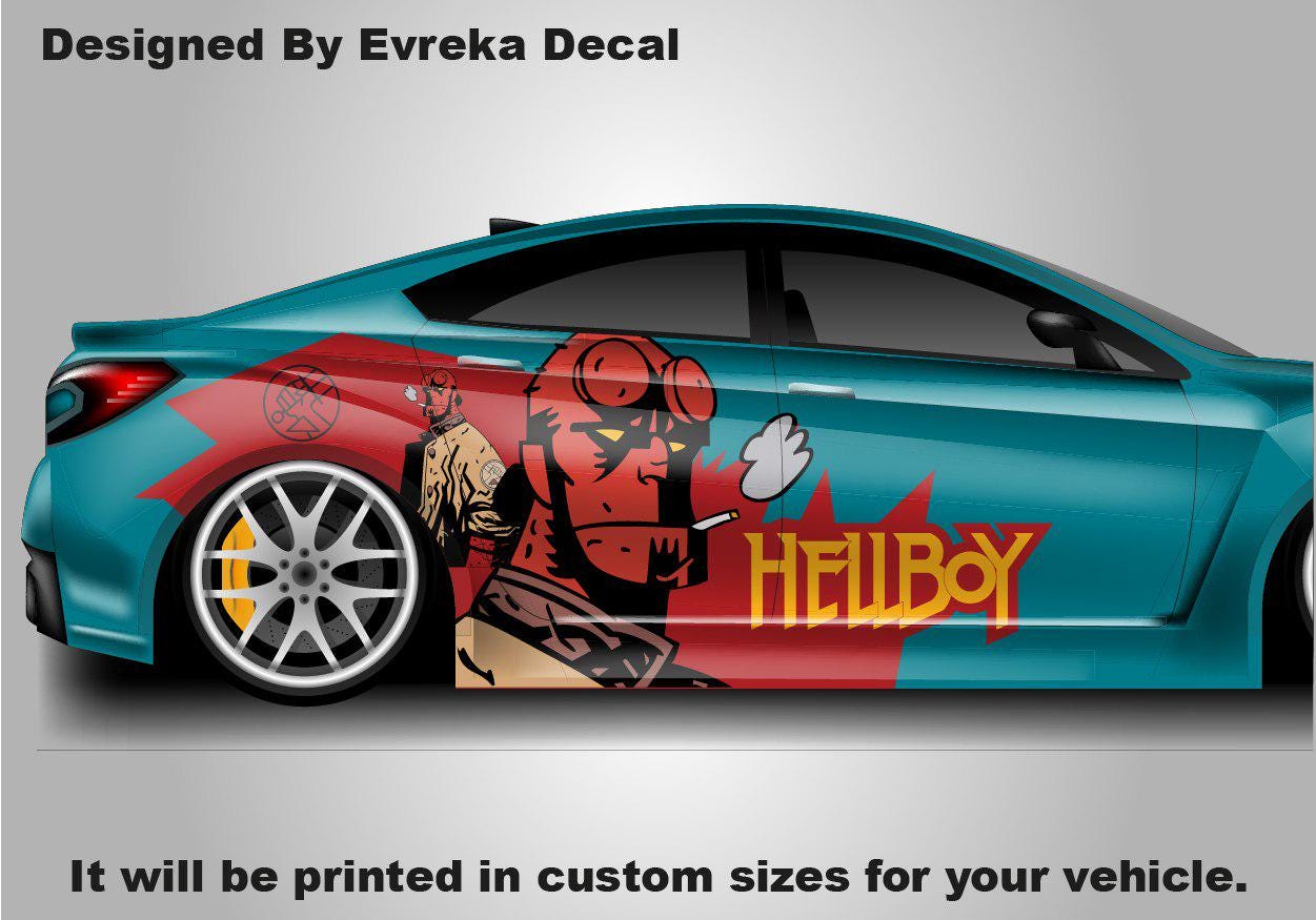 Hellboy Large Car Decal, Vinyl Graphic Car Wrap - Transform Your Ride with our Exclusive Hellboy Car Decals!