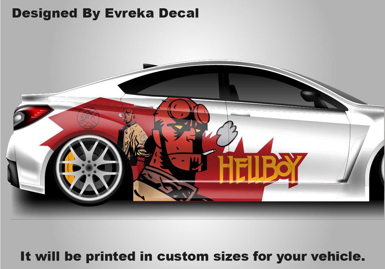 Hellboy Large Car Decal, Vinyl Graphic Car Wrap - Transform Your Ride with our Exclusive Hellboy Car Decals!