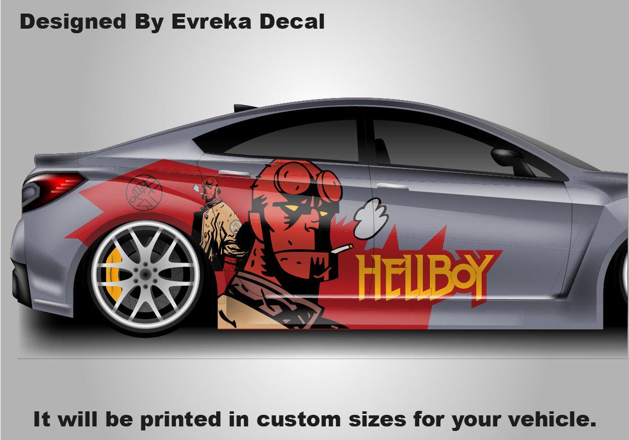 Hellboy Large Car Decal, Vinyl Graphic Car Wrap - Transform Your Ride with our Exclusive Hellboy Car Decals!