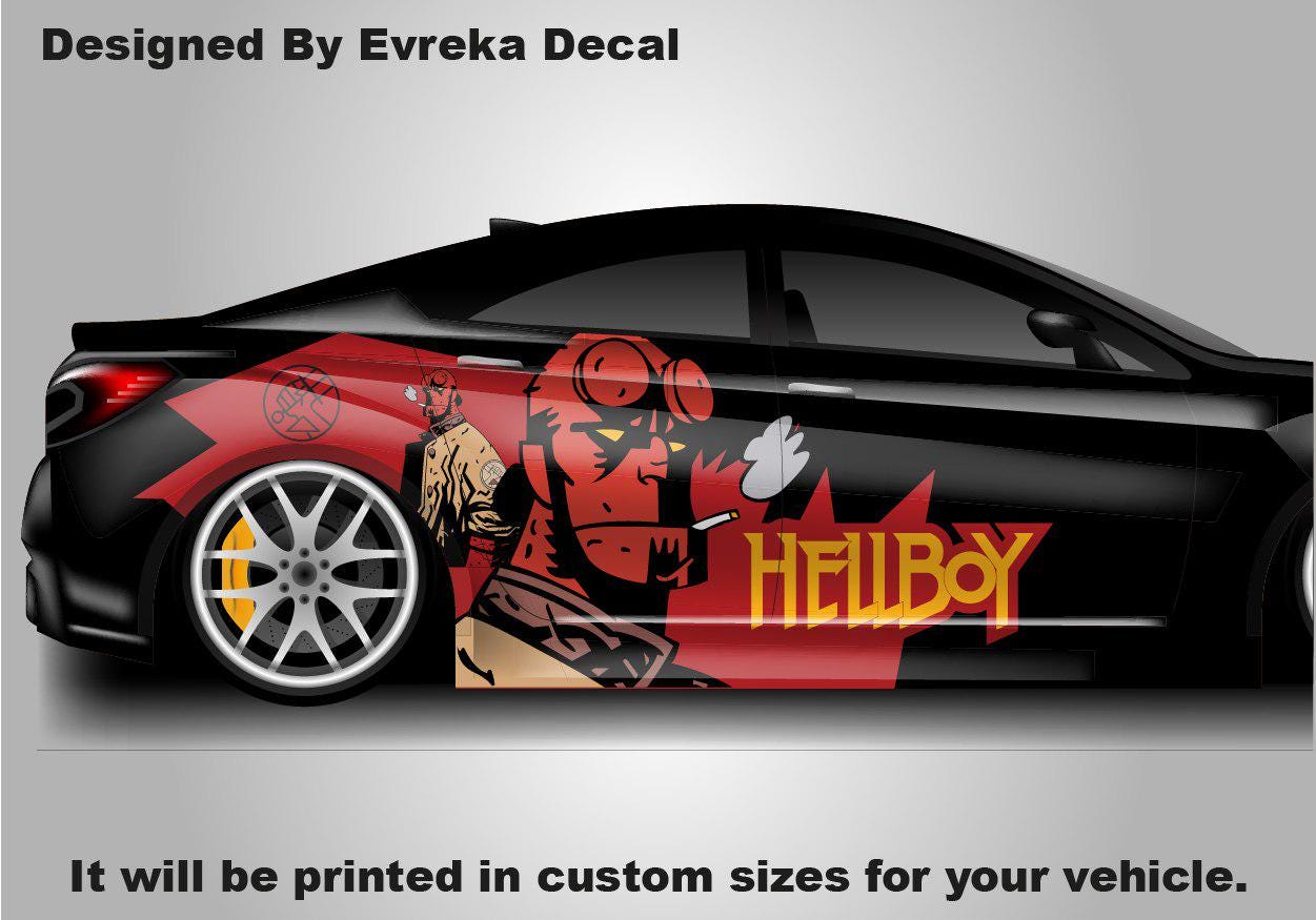 Hellboy Large Car Decal, Vinyl Graphic Car Wrap - Transform Your Ride with our Exclusive Hellboy Car Decals!