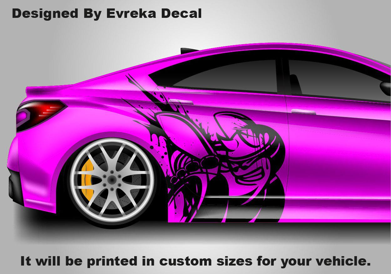 2 x Bumble Bee decal, INCLUDES Both Sides, kit for 2015-2020 Dodge Challenger Charger Hellcat SRT Scatpack Side Fender Vinyl Decal car decal