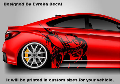 2 x Bumble Bee decal, INCLUDES Both Sides, kit for 2015-2020 Dodge Challenger Charger Hellcat SRT Scatpack Side Fender Vinyl Decal car decal