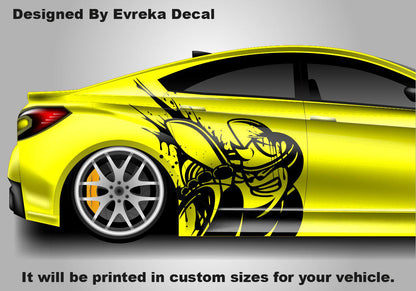 2 x Bumble Bee decal, INCLUDES Both Sides, kit for 2015-2020 Dodge Challenger Charger Hellcat SRT Scatpack Side Fender Vinyl Decal car decal