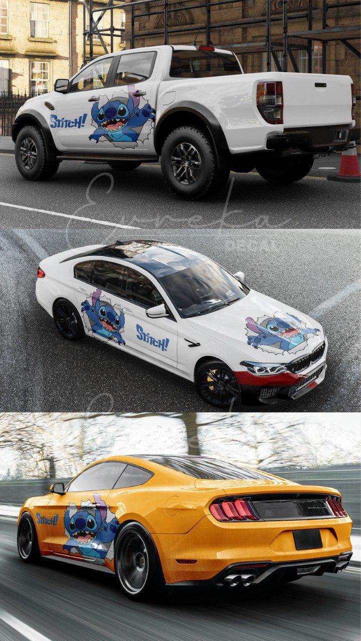 Stitch, Car Livery, Cast Vinyl Wrap, Universal Size, Car Wrap, Car Decal, Car Foil Design