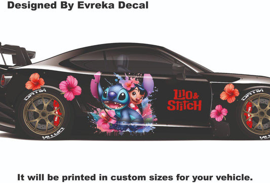 Lilo and Stitch, Car Livery, Cast Vinyl Wrap, Universal Size, Car Wrap, Car Decal, Car Foil Design