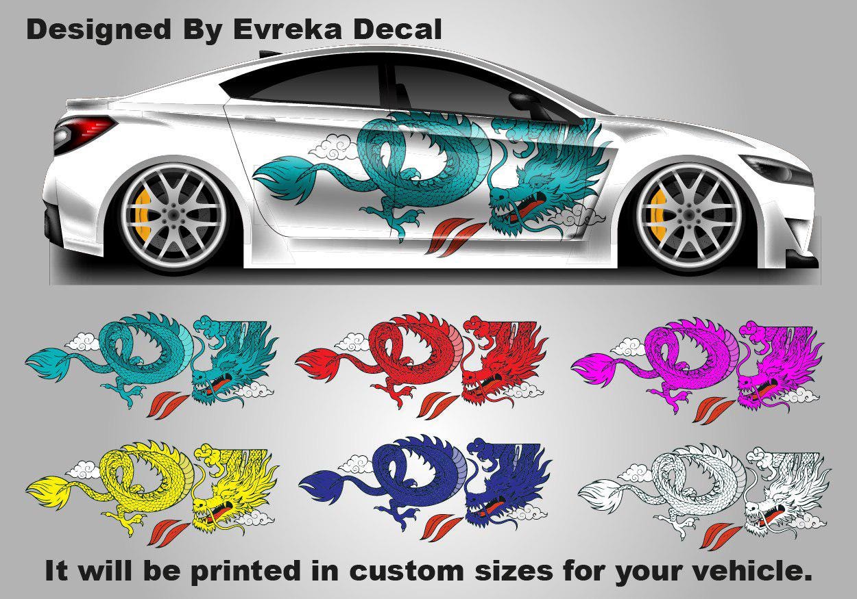 Dragon Car Decal: Universal Vehicle Side Graphics