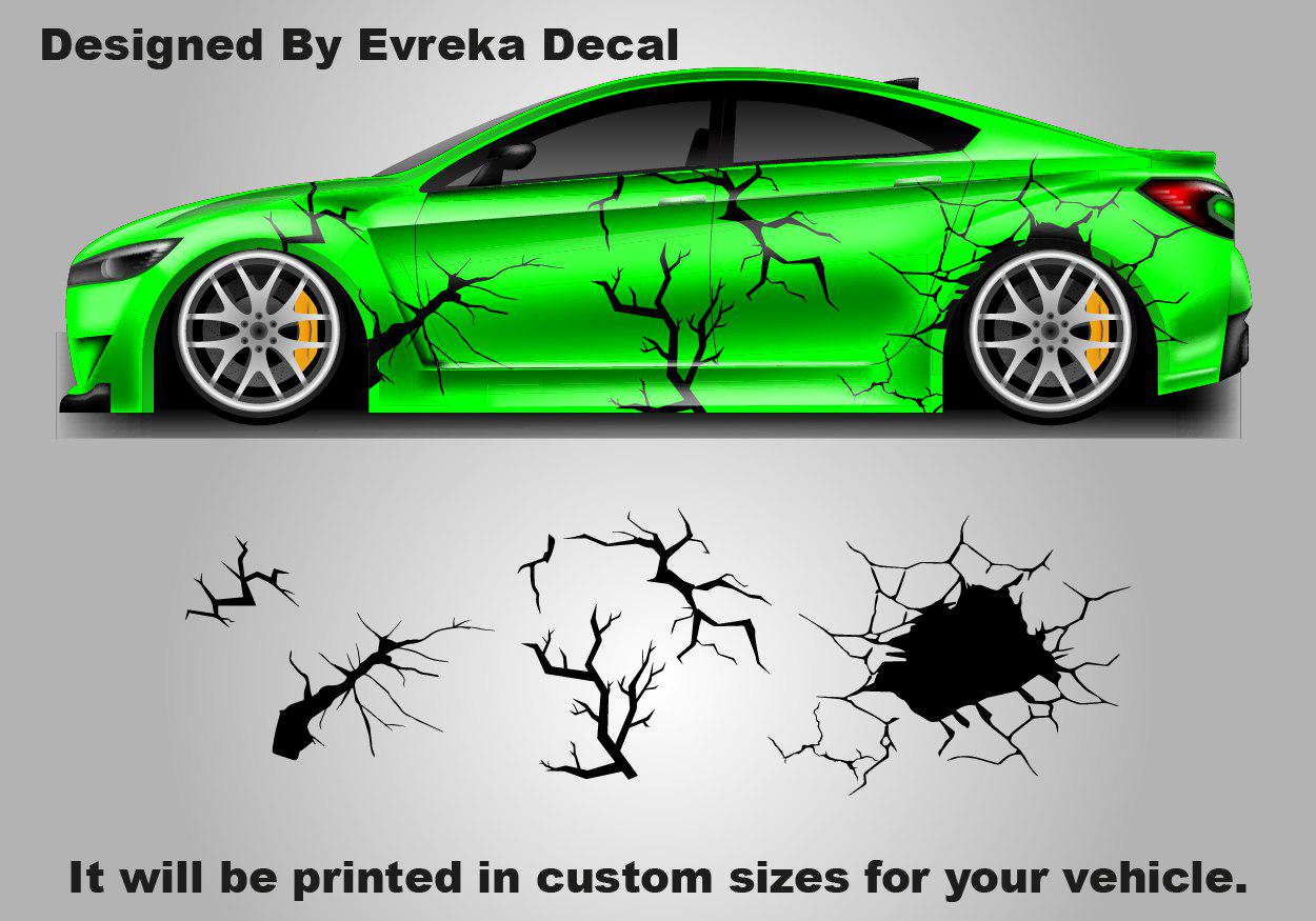 Paint Cracks Accent DIY Kit Car Decal Car Design Wrap Car Livery