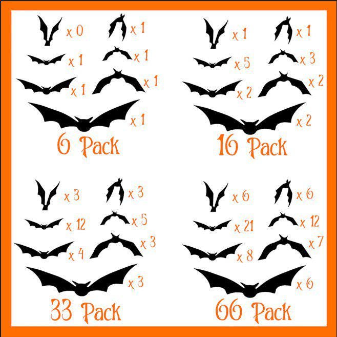 Halloween Bats Decal: Non-Toxic Outdoor Decor Vinyl Outdoor Livery, Design Decals