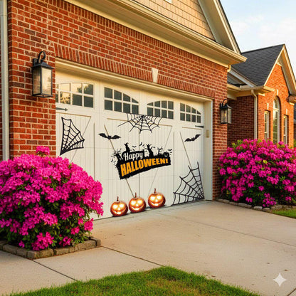 Happy Halloween Decal: Bat And SpiderTheme Decal Non-Toxic Outdoor Decor Vinyl Outdoor Livery