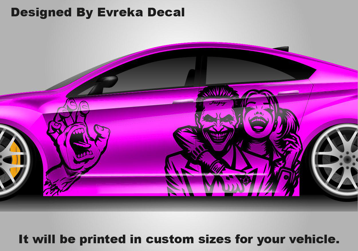 Harley Quinn Premium Customizable Vinyl Car Wrap - High-Quality Vehicle Wraps for Cars, Trucks, SUVs - Durable, Weather-Resistant Auto Wraps