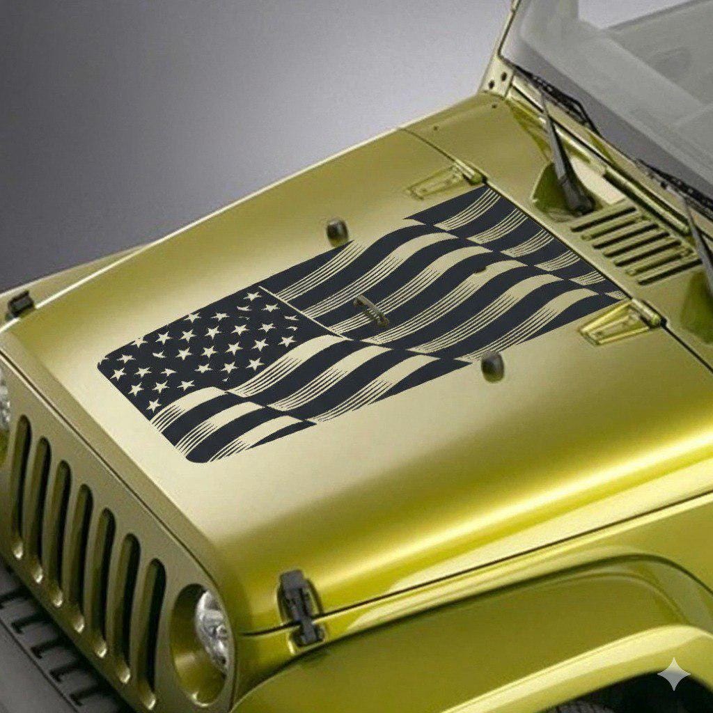 Military Hood Sticker for Jeep Wrangler Star Army Stripes Decal Vinyl Car Truck Waterproof Car Stickers jeep wrangler front hood decals