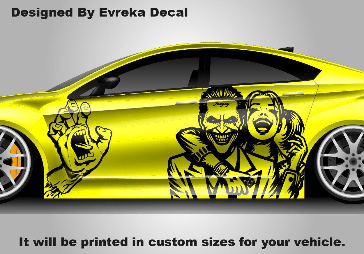 Harley Quinn Premium Customizable Vinyl Car Wrap - High-Quality Vehicle Wraps for Cars, Trucks, SUVs - Durable, Weather-Resistant Auto Wraps
