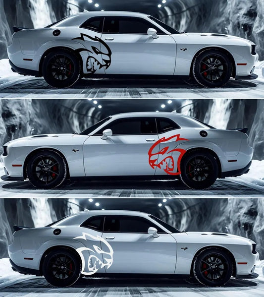 2x Oversized Hellcat Decal, Vinyl Wrap, Graphics, Charger, Challenger, SRT, Mopar - Evreka Decal